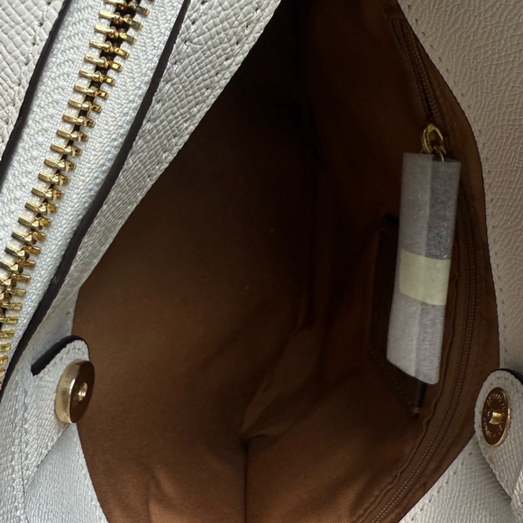 NEW Coach Lillie Carryall Satchel in Chalk Crossgrain Leather New with tags - Picture 15 of 16